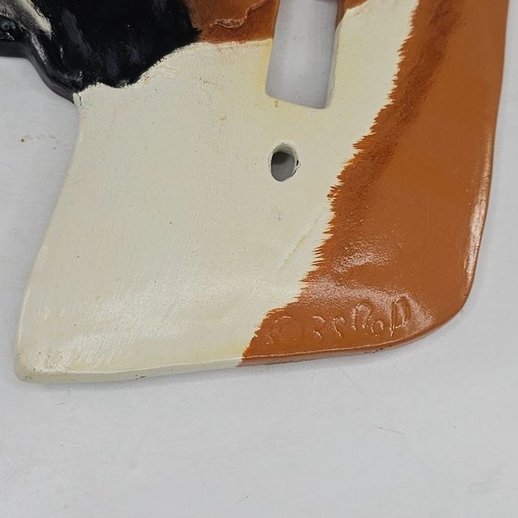 Vintage Boxer Dog Light Switch Cover Face Plate Ceramic Signed 88 - Picture 3 of 8